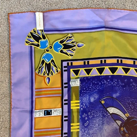 Elegant Purple and Gold Designer Scarf - Picture 5 of 10